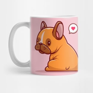 Cute Pug Dog Sitting Cartoon Mug